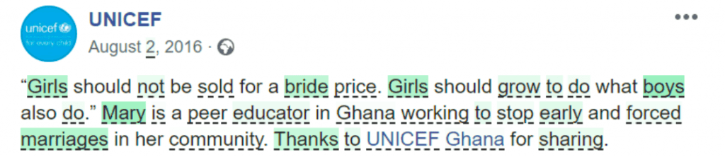 unicef social media text post analysis heatmap