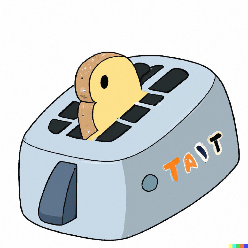 dalle 2 entenförmiger toast in toaster