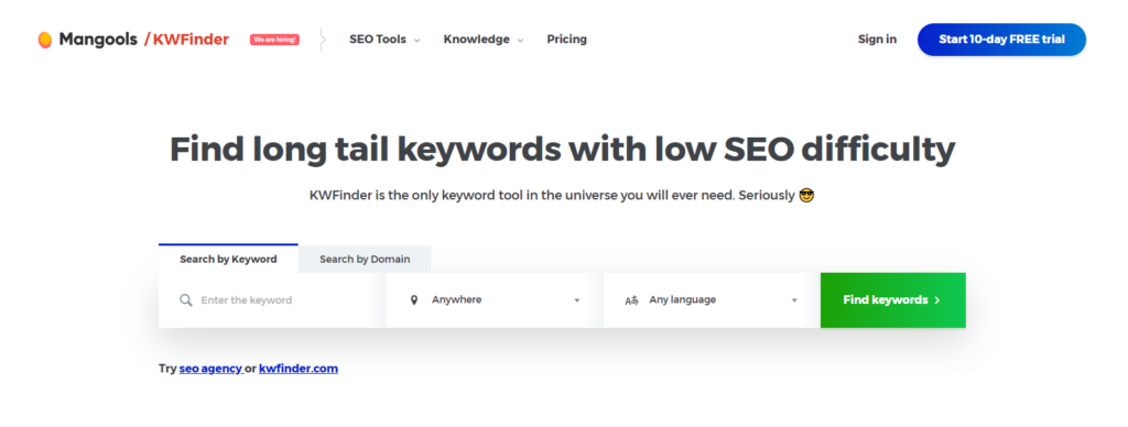 seo tools kwkeyword finder website