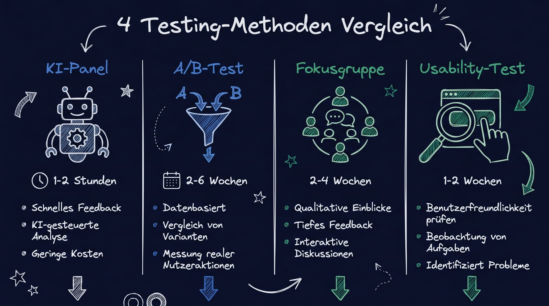 4 Testing-Methoden im Vergleich: Kosten, Zeit, Genauigkeit