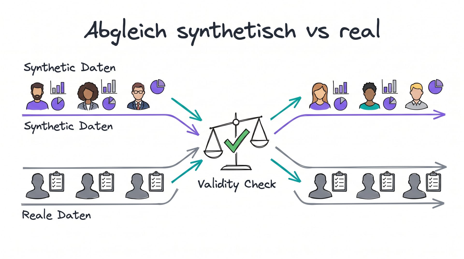 Abgleich synthetischer Daten mit realen Kundendaten: Best Practices 2026