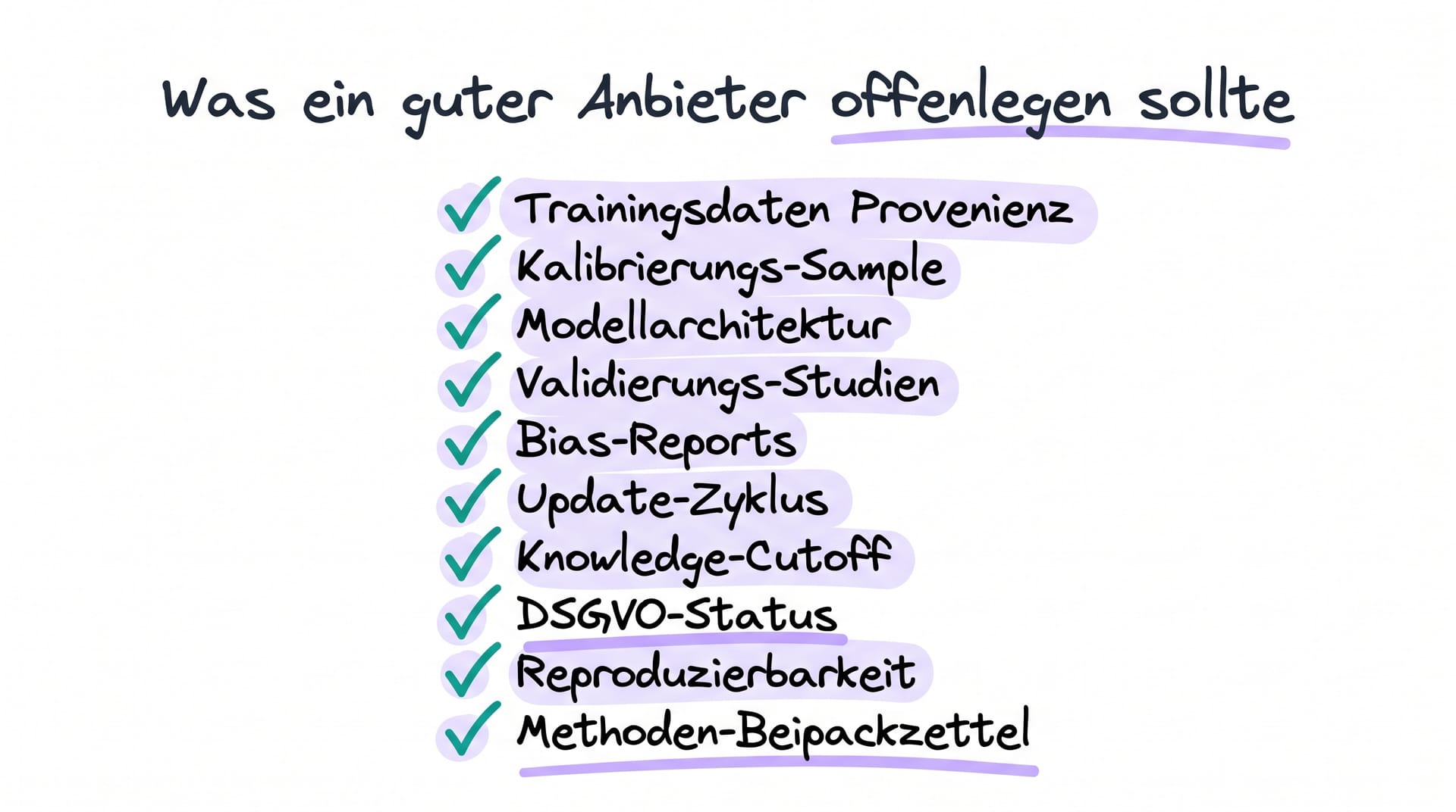 Transparenz-Checkliste: Was ein guter KI-Marktforschungs-Anbieter offenlegen sollte