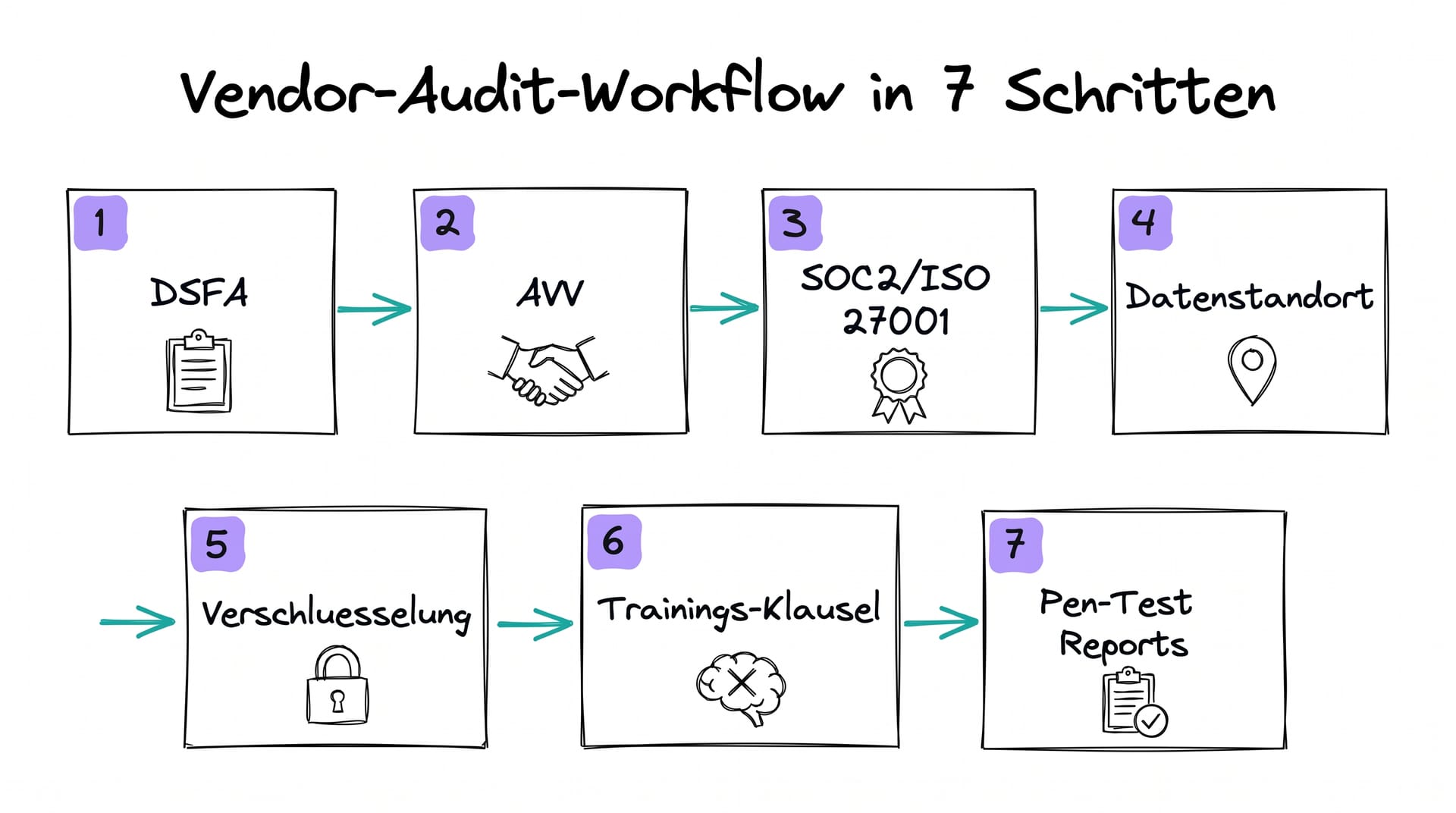 Vendor-Audit-Workflow in 7 Schritten fuer AI Pre-Testing-Tools