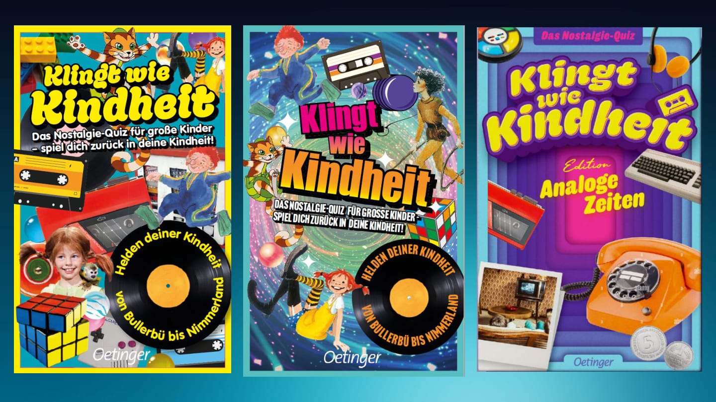 Cover-Iteration: Drei Editionen mit unterschiedlichen Nostalgie-Anker-Figuren