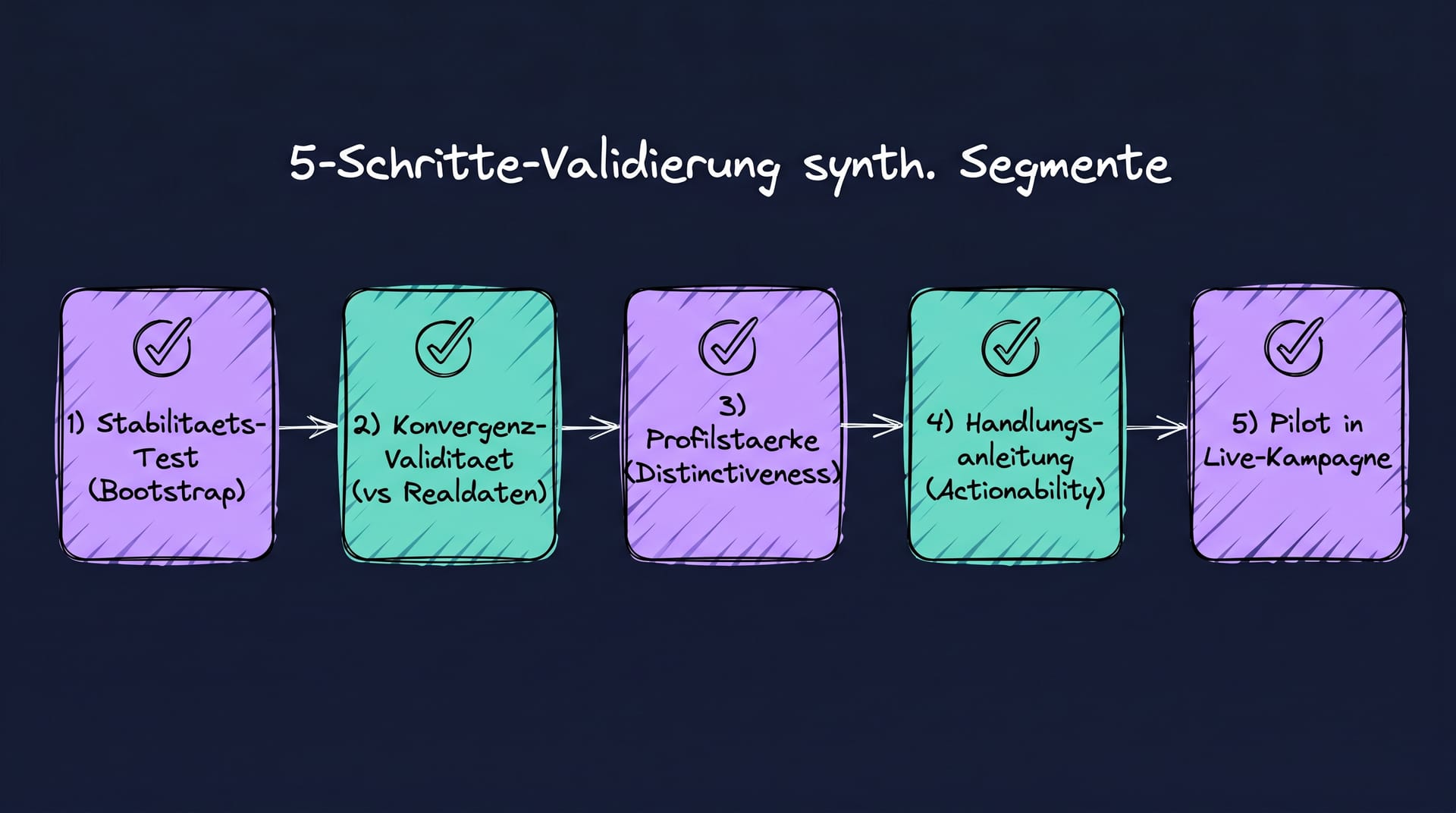 5-Schritte-Validierungs-Framework synthetische Segmente