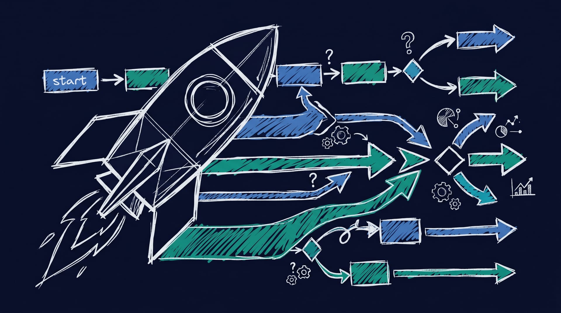Abstract Excalidraw illustration of go-to-market validation with synthetic AI digital twin audiences