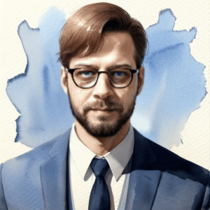 Yener A Man, Slight Smile, Artstation, Glasses, Watercolor, Highly Detailed, Portrait 20230710173351